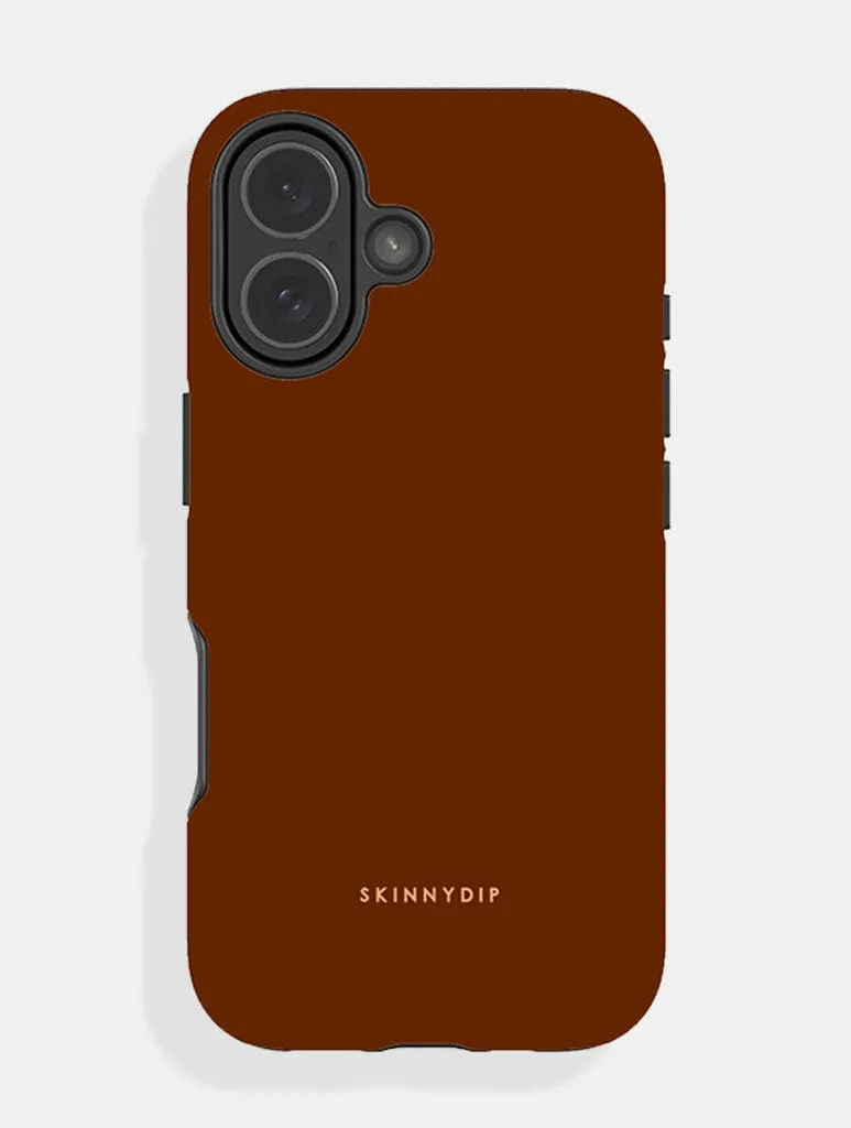 Warm Brown with Light Brown Solid Colour Ultra Protective iPhone Case sold by Skinnydip London