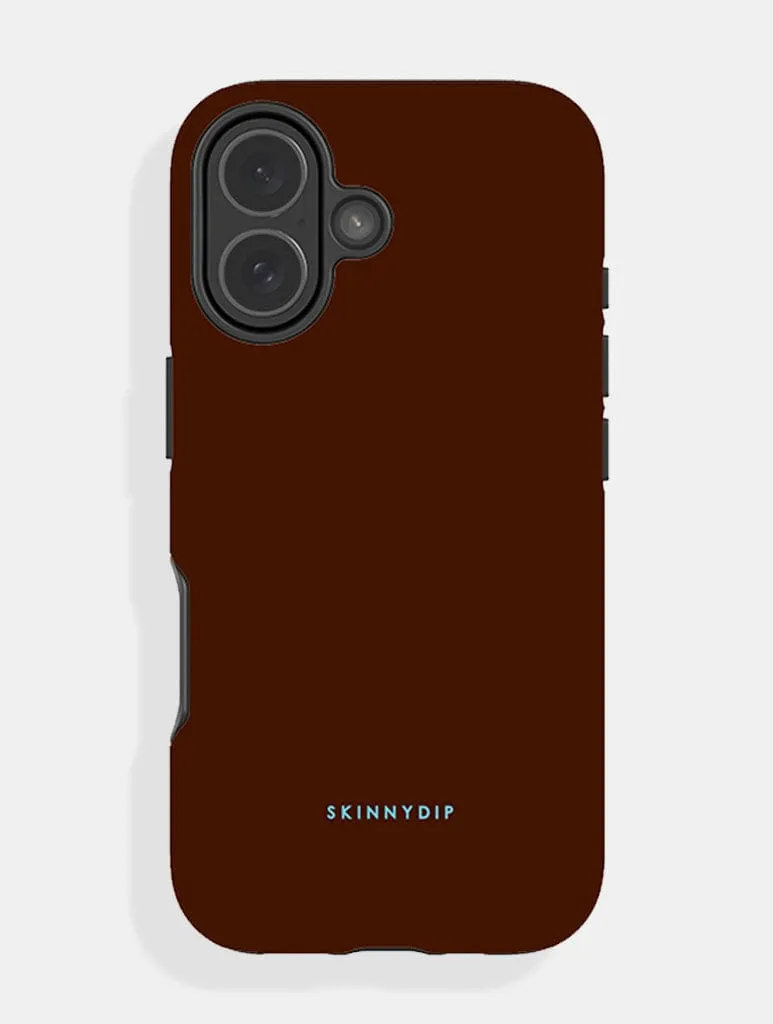 Cool Brown with Blue Solid Colour Ultra Protective iPhone Case sold by Skinnydip London