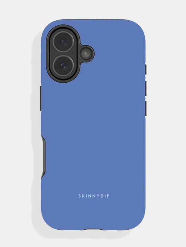 Blue with Light Blue Solid Colour Ultra Protective iPhone Case sold by Skinnydip London