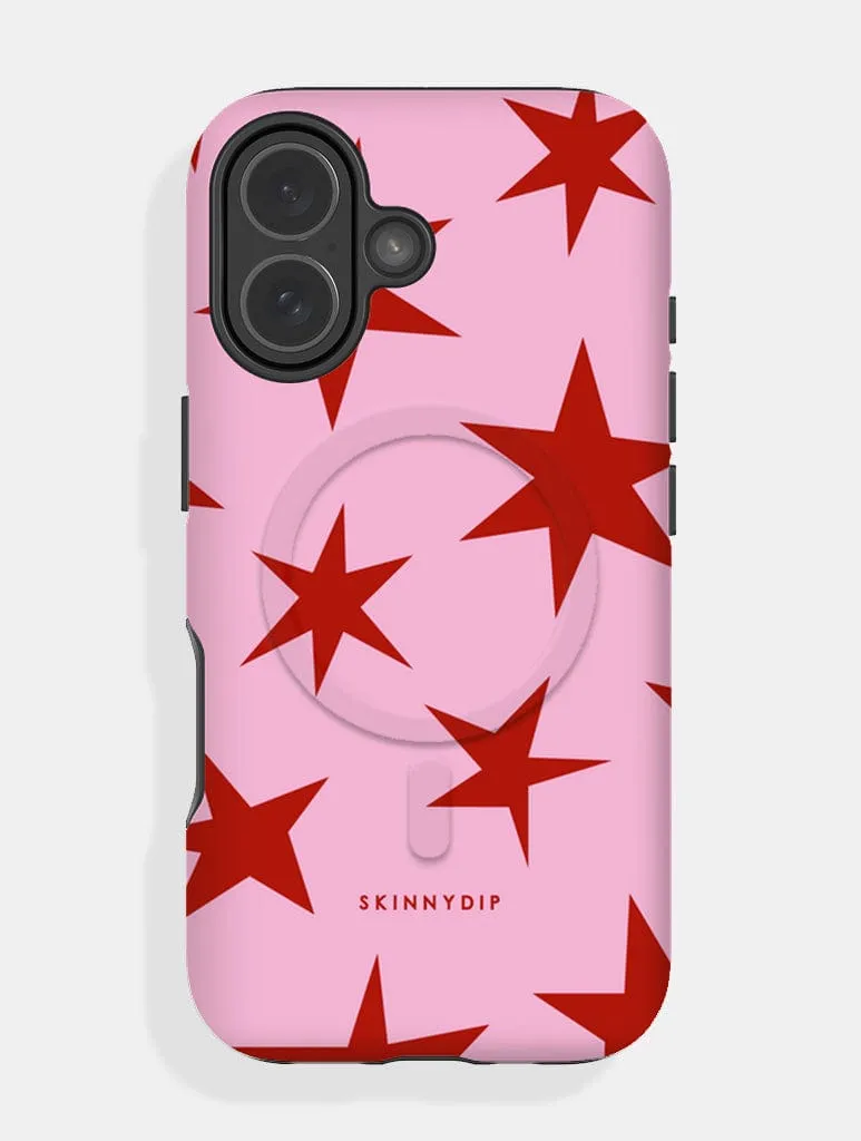 Pink and Red Ditsy Star MagSafe Ultra Protective iPhone Case sold by Skinnydip London