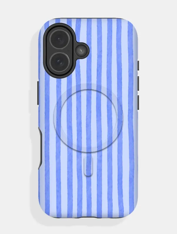 Blue Stripe MagSafe Ultra Protective iPhone Case sold by Skinnydip London