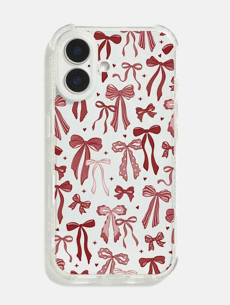 Red Bows Shock iPhone Case sold by Skinnydip London
