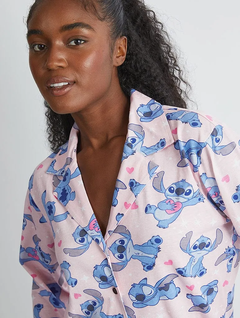 Disney Stitch Pyjama Set in Pink sold by Skinnydip London product image thumbnail 2