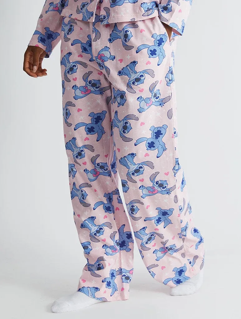 Disney Stitch Pyjama Set in Pink sold by Skinnydip London product image thumbnail 4