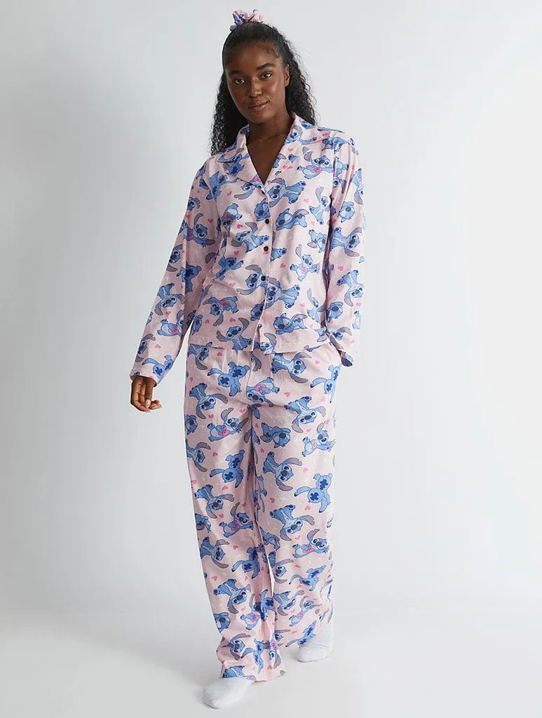 Disney Stitch Pyjama Set in Pink sold by Skinnydip London product image thumbnail 3