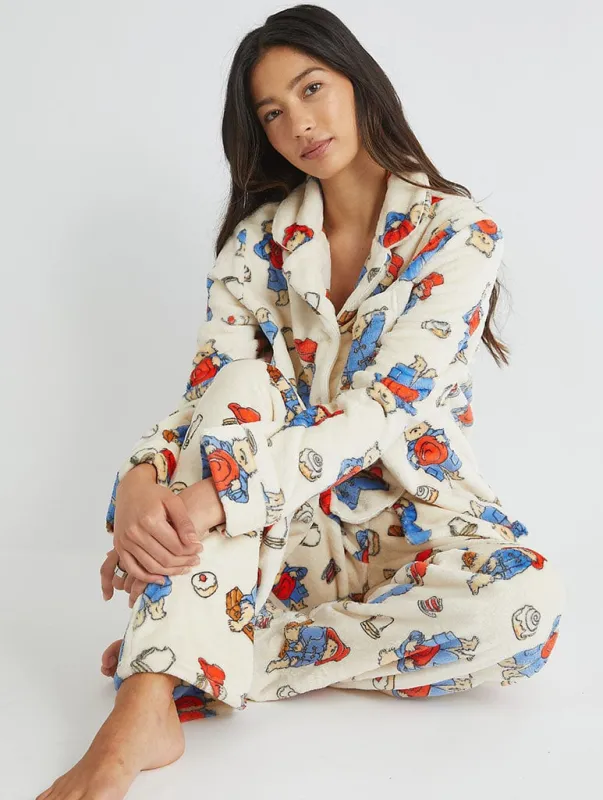 Paddington x Skinnydip Fleece Pyjama Set in Cream sold by Skinnydip London
