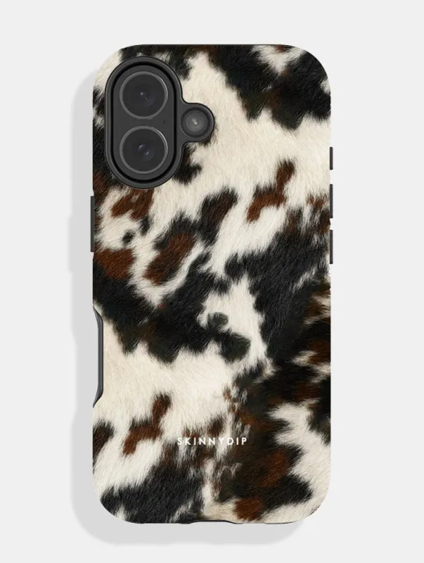 Cow Print Brown and Black Ultra Protective iPhone Case sold by Skinnydip London