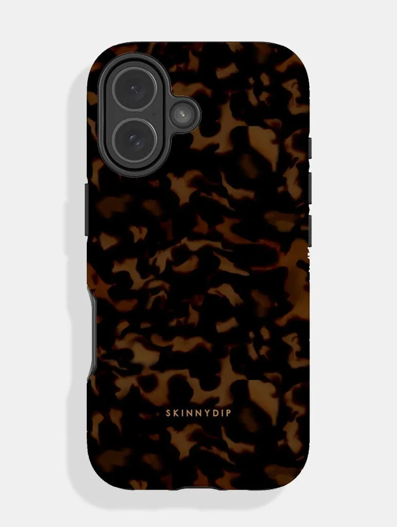 Dark Tortoise Shell Ultra Protective iPhone Case sold by Skinnydip London