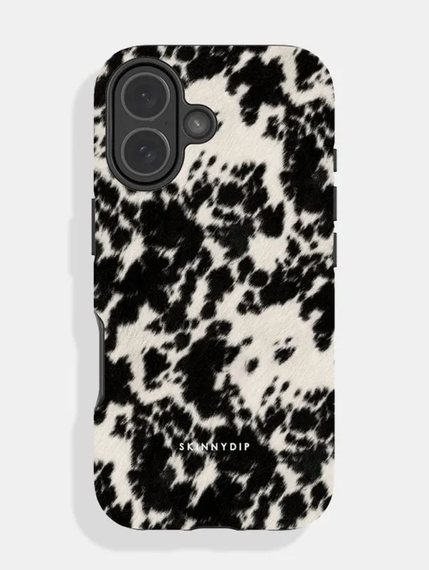 Cow Print Black and White Ultra Protective iPhone Case sold by Skinnydip London