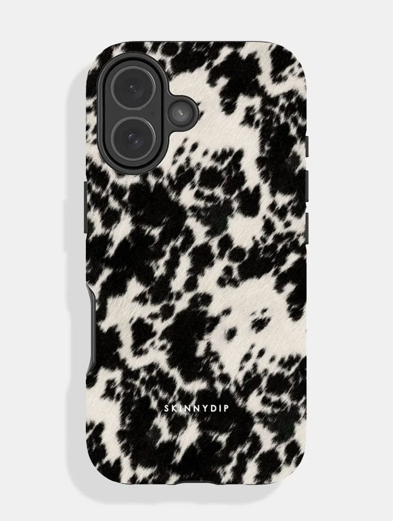 Cow Print Black and White Ultra Protective iPhone Case sold by Skinnydip London