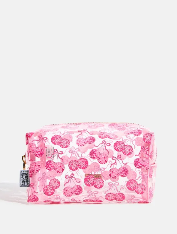 Bow Cherry Disco Makeup Bag sold by Skinnydip London