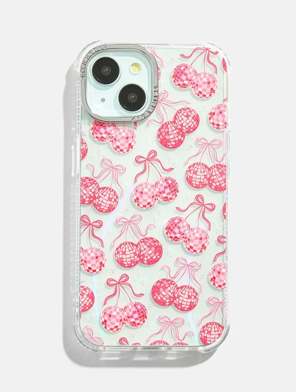 Bow Disco Cherry Shock iPhone Case sold by Skinnydip London