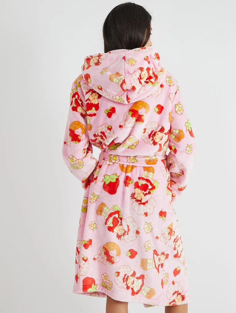 Strawberry Shortcake x Skinnydip Pink Dressing Gown sold by Skinnydip London product image thumbnail 4