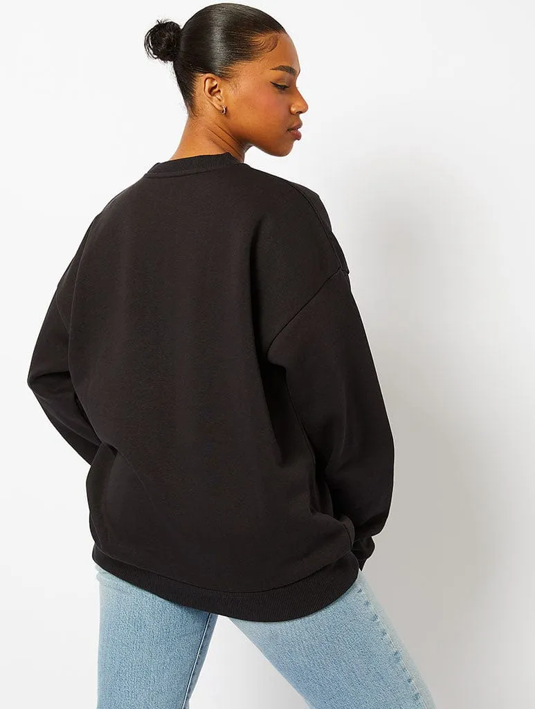 Hello Kitty x Skinnydip Kuromi Naughty or Nice Sweatshirt in Black sold by Skinnydip London product image thumbnail 2