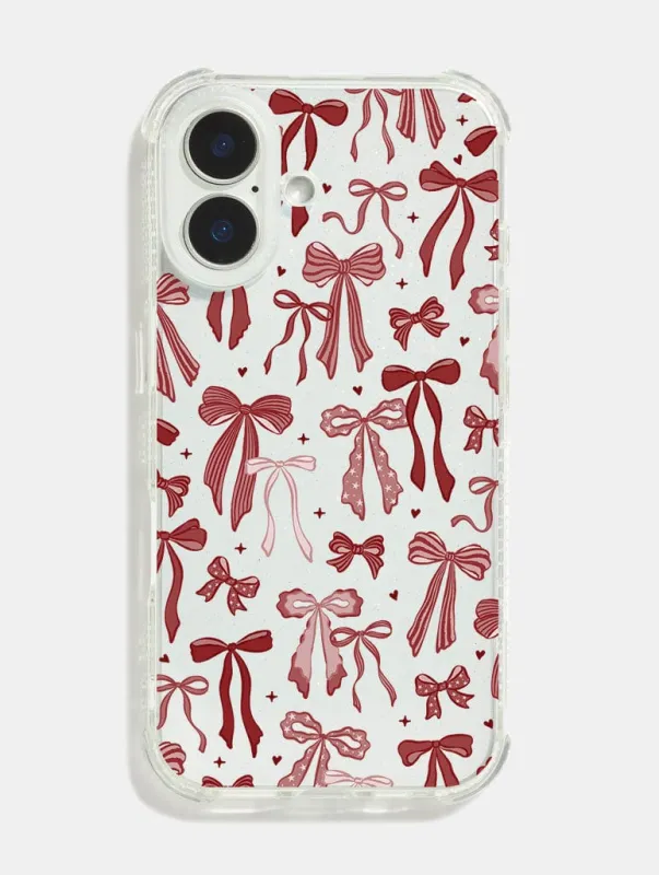 Red Bows Shock iPhone Case sold by Skinnydip London