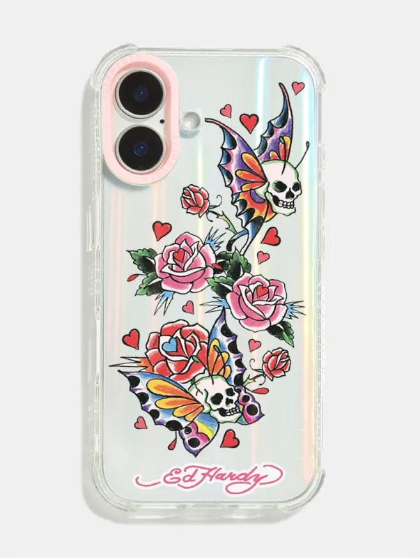 Ed Hardy x Skinnydip Skull & Roses Shock iPhone Case sold by Skinnydip London