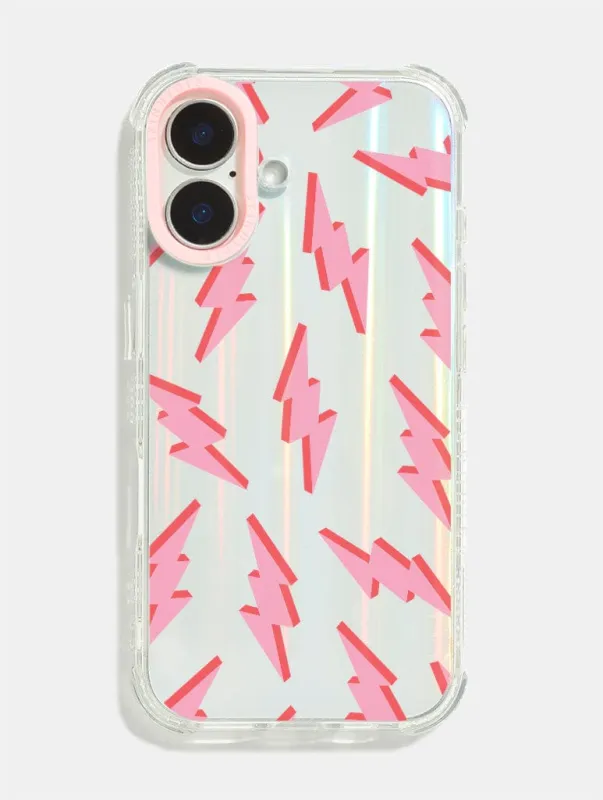 Pink & Red Lightning Bolt Shock iPhone Case sold by Skinnydip London