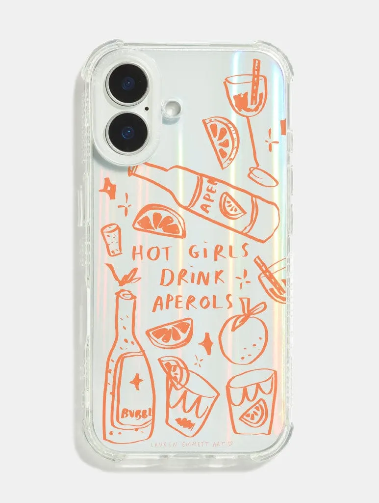Lauren Emmett x Skinnydip Hot Girls Drink Aperols Shock iPhone Case sold by Skinnydip London