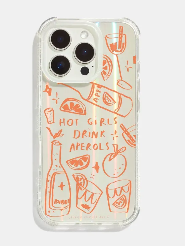 Lauren Emmett x Skinnydip Hot Girls Drink Aperols Shock iPhone Case sold by Skinnydip London