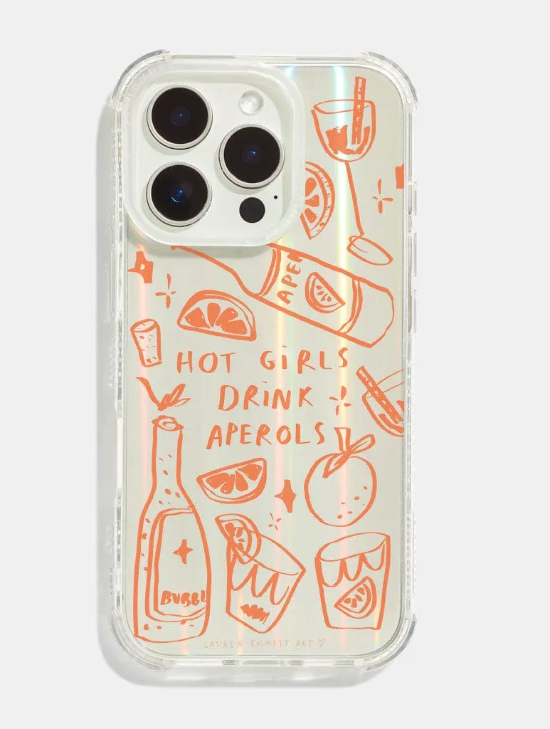 Lauren Emmett x Skinnydip Hot Girls Drink Aperols Shock iPhone Case sold by Skinnydip London