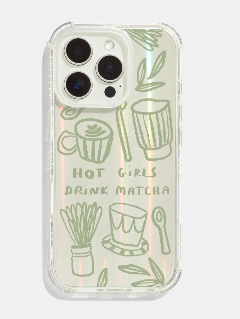 Lauren Emmett x Skinnydip Hot Girls Drink Matcha Shock iPhone Case sold by Skinnydip London