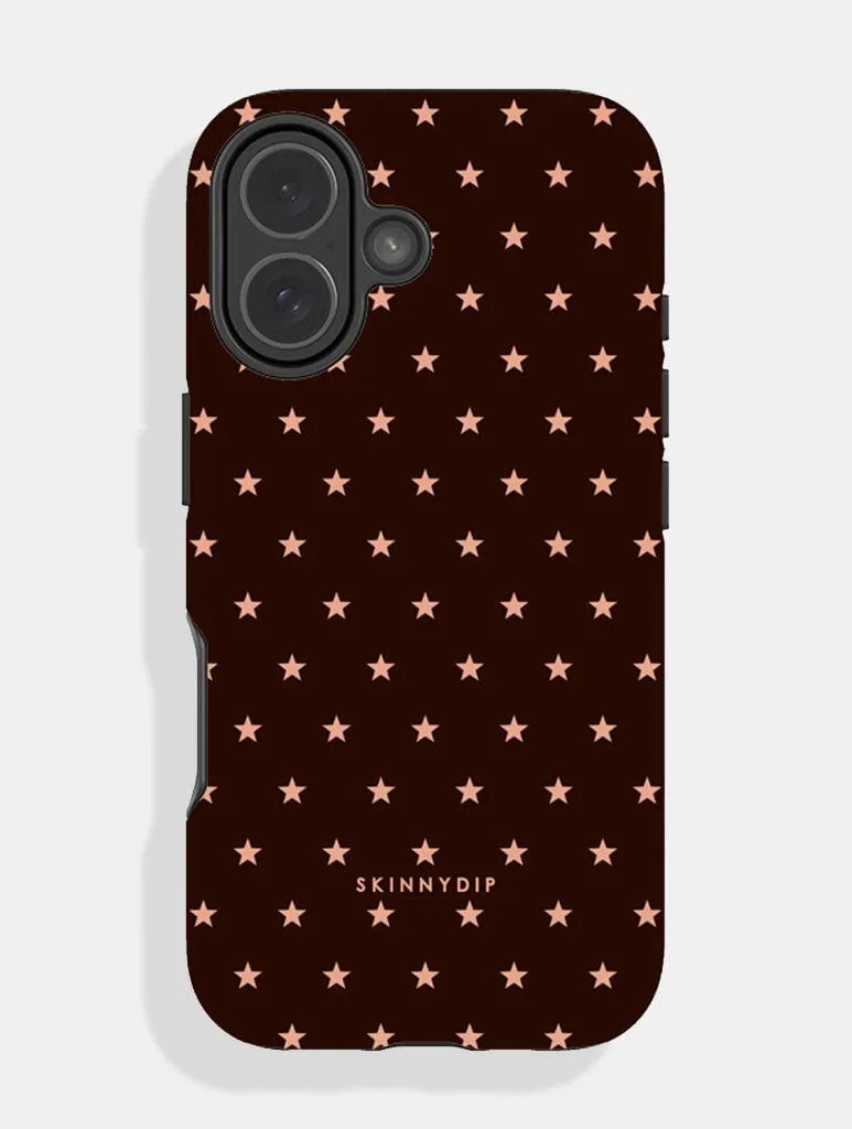 Mini Star Chocolate Brown Ultra Protective iPhone Case sold by Skinnydip London