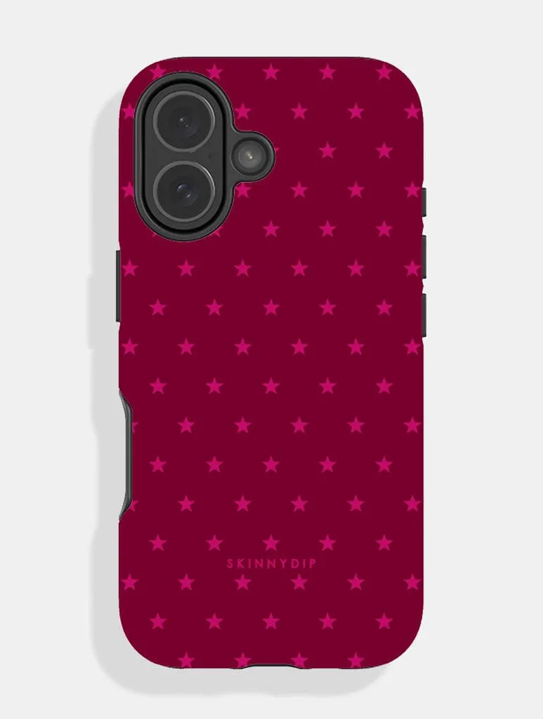 Mini Star Burgundy Ultra Protective iPhone Case sold by Skinnydip London
