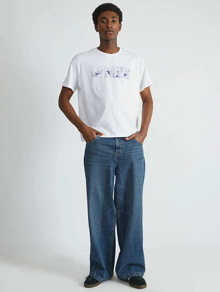 Disney Donald Duck Tennis T-Shirt In White sold by Skinnydip London product image thumbnail 5