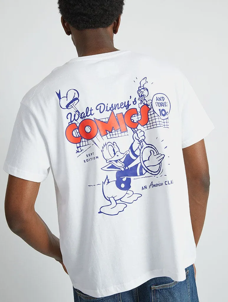Disney Donald Duck Tennis T-Shirt In White sold by Skinnydip London product image thumbnail 3