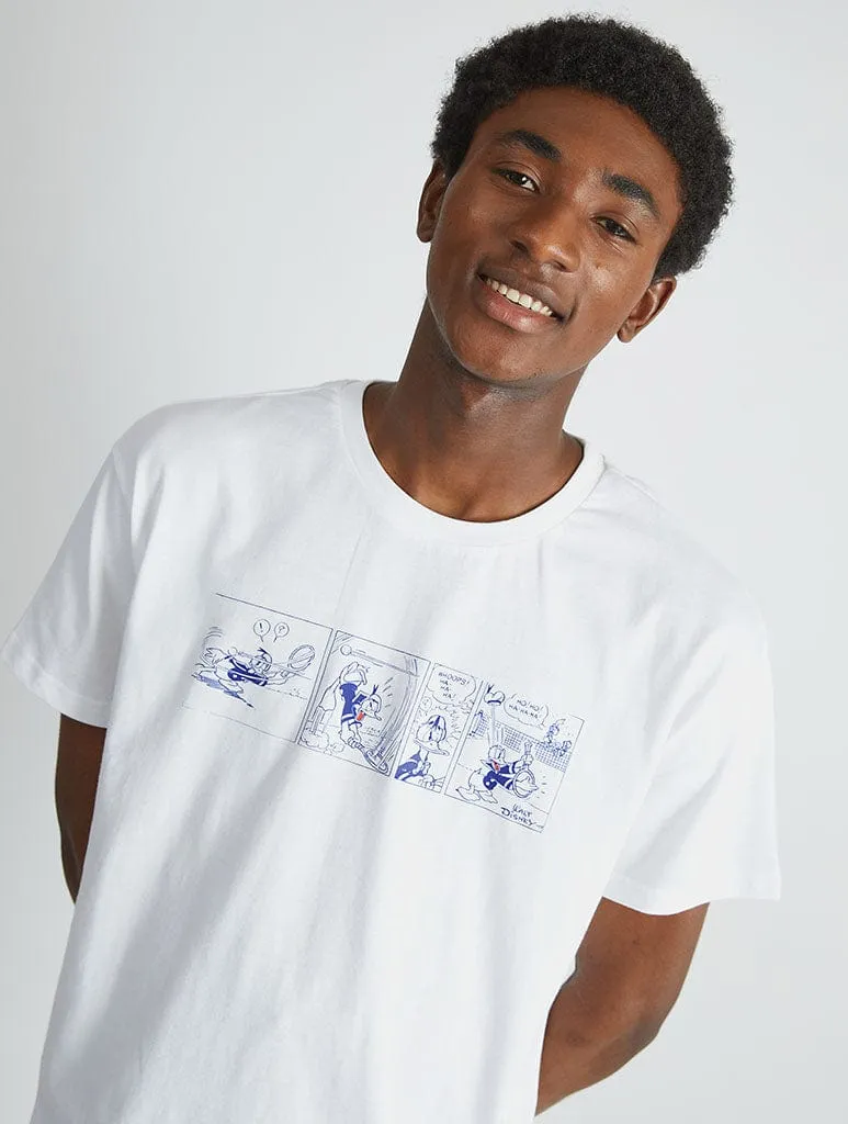 Disney Donald Duck Tennis T-Shirt In White sold by Skinnydip London product image thumbnail 2