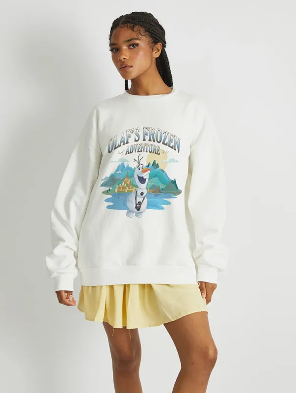 Disney Olaf's Frozen Adventure Sweatshirt In White sold by Skinnydip London