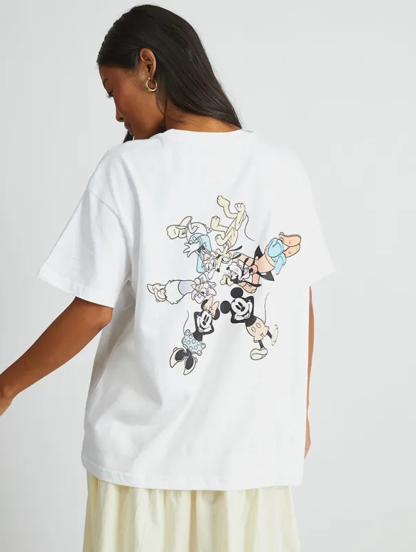 Disney Mickey And Friends T-Shirt In White sold by Skinnydip London
