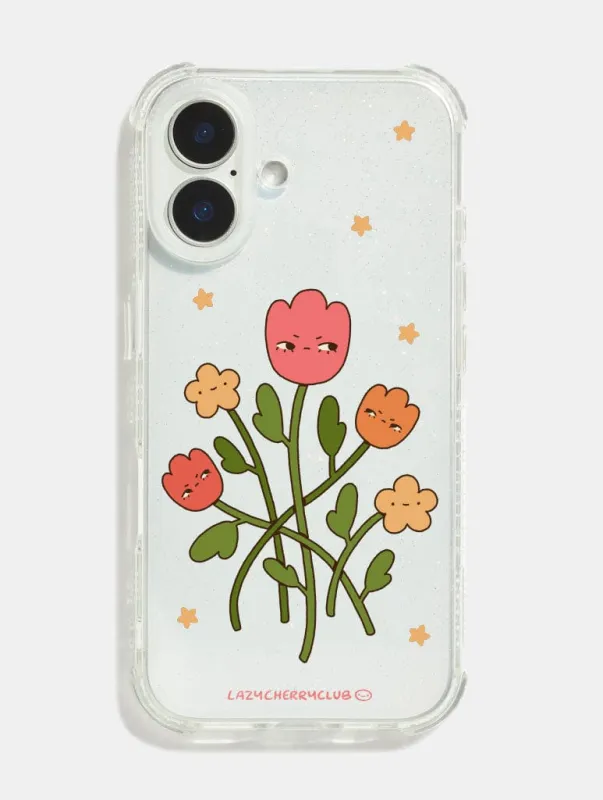 Lazy Cherry Club x Skinnydip Grumpy Flowers Shock iPhone Case sold by Skinnydip London