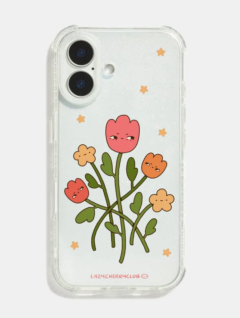 Lazy Cherry Club x Skinnydip Grumpy Flowers Shock iPhone Case sold by Skinnydip London