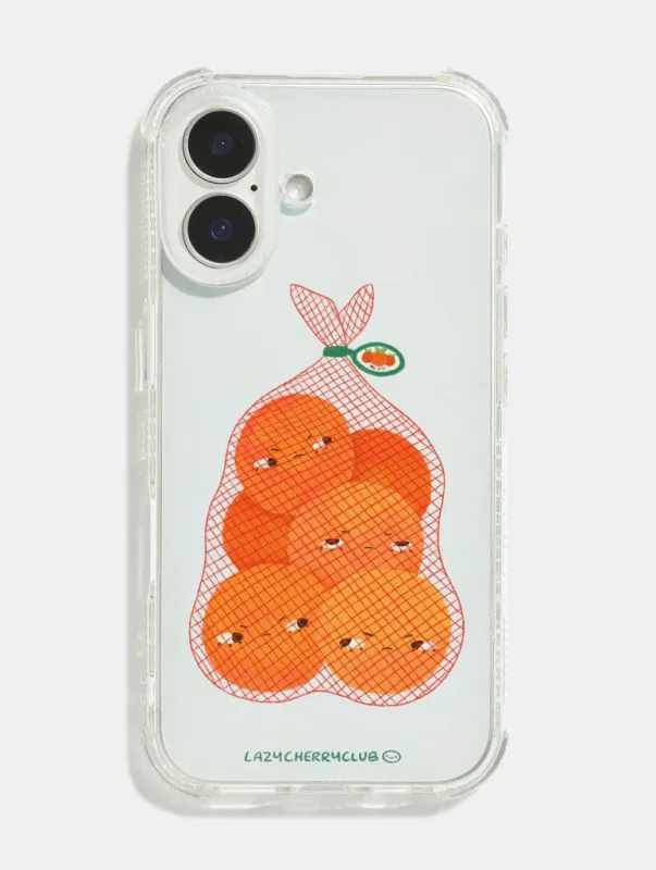 Lazy Cherry Club x Skinnydip Grumpy Oranges Shock iPhone Case sold by Skinnydip London