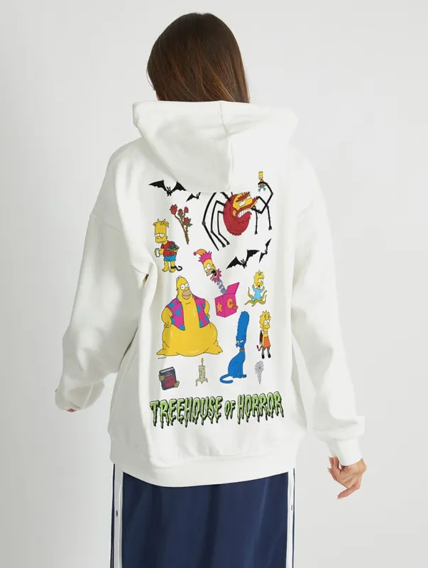 The Simpsons Treehouse of Horror Character Hoodie In White sold by Skinnydip London