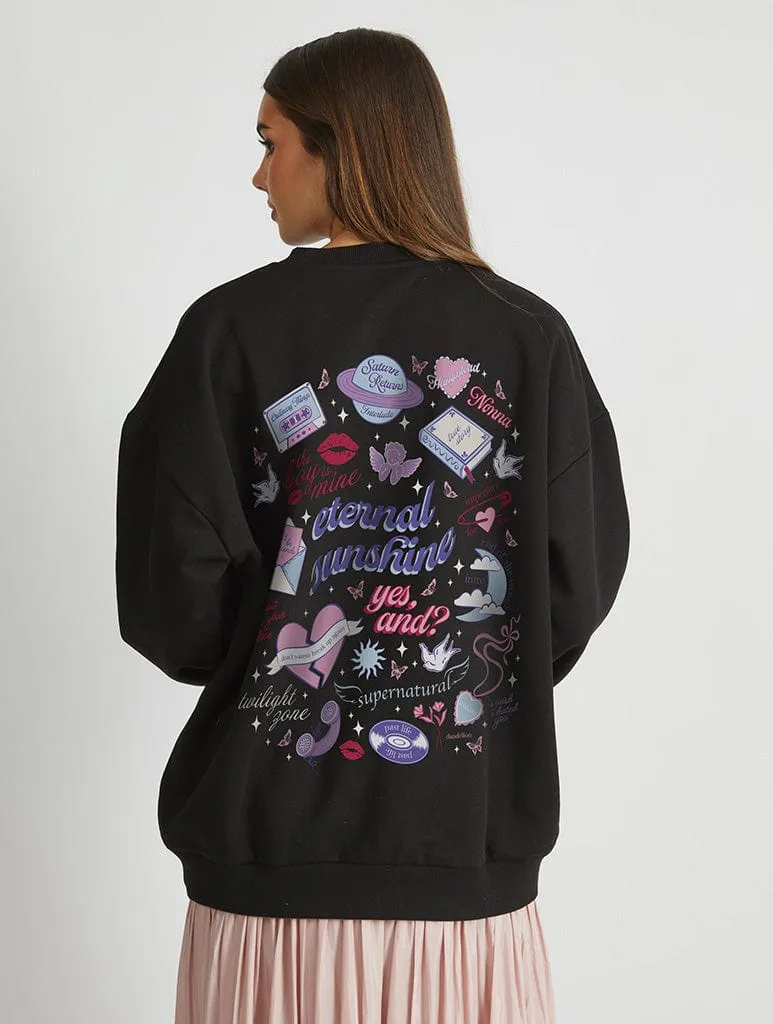 Eternal Sunshine Album Sweatshirt In Black sold by Skinnydip London
