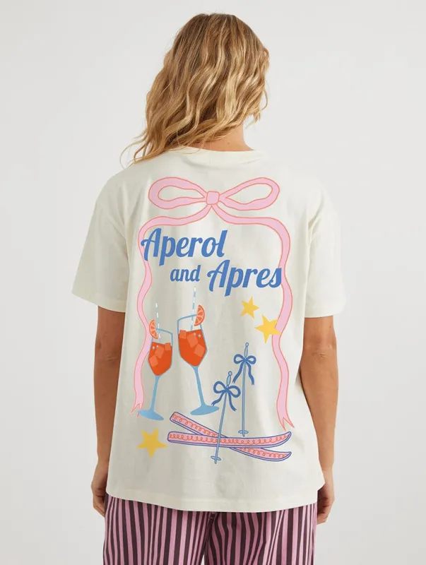 Aperol And Apres T-Shirt In White sold by Skinnydip London