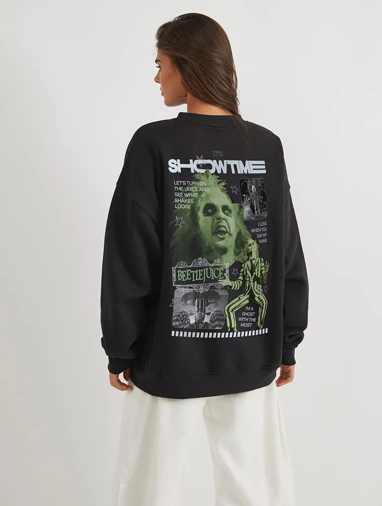 Beetlejuice x Skinnydip Poster Sweatshirt In Black sold by Skinnydip London