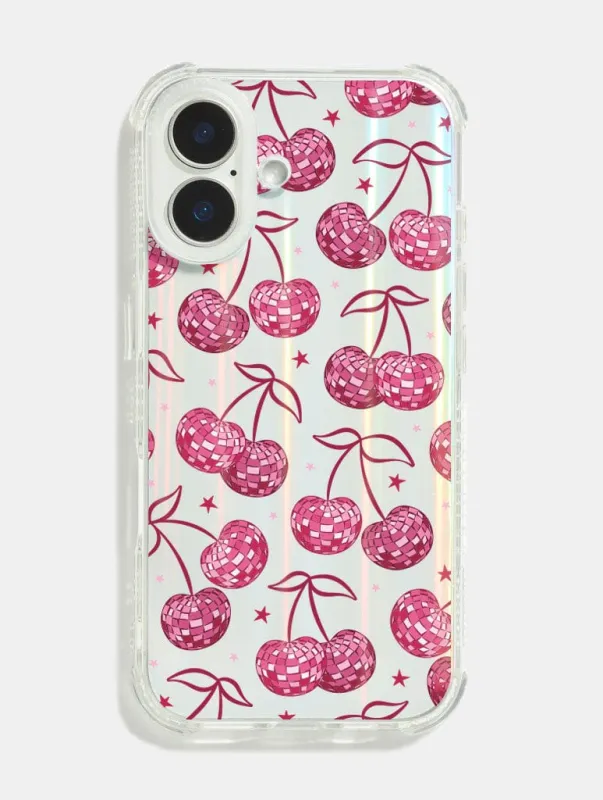 Burgundy Disco Cherries Shock iPhone Case sold by Skinnydip London