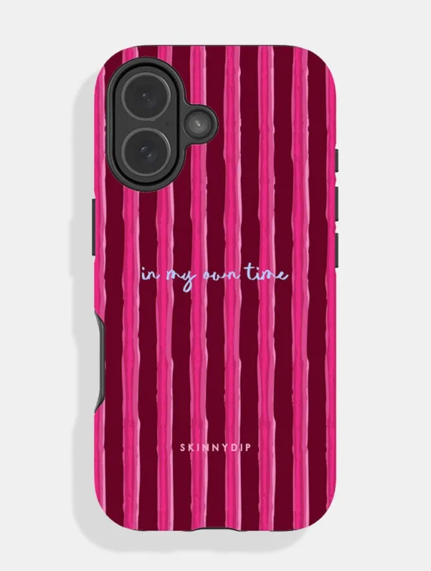 In My Own Time Stripey Quote Ultra Protective iPhone Case sold by Skinnydip London