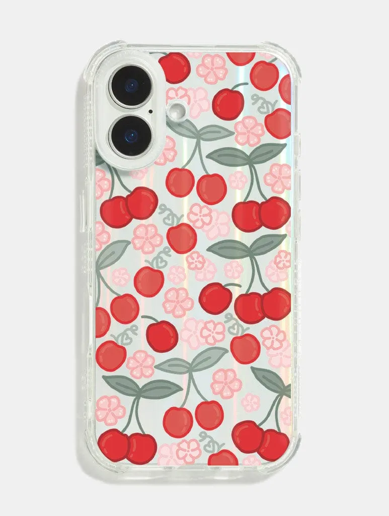 Katie Foylan x Skinnydip Cherries And Flowers Shock iPhone Case sold by Skinnydip London