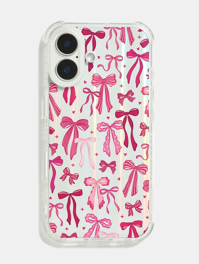 Burgundy Painted Bows Shock iPhone Case sold by Skinnydip London