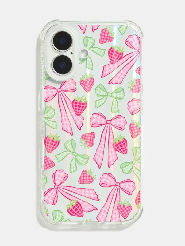 Gingham Bow Shock iPhone Case sold by Skinnydip London
