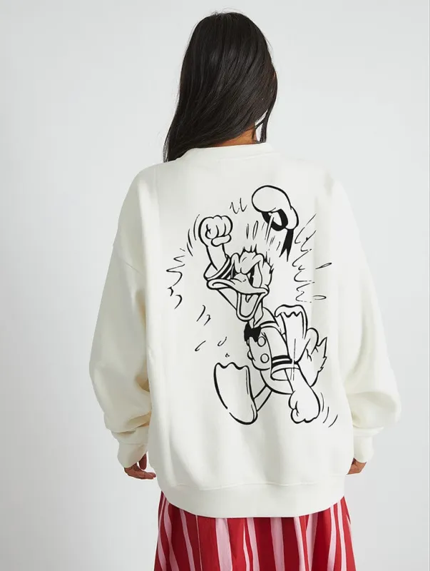 Disney Donald Duck Scribble Sweatshirt In White sold by Skinnydip London