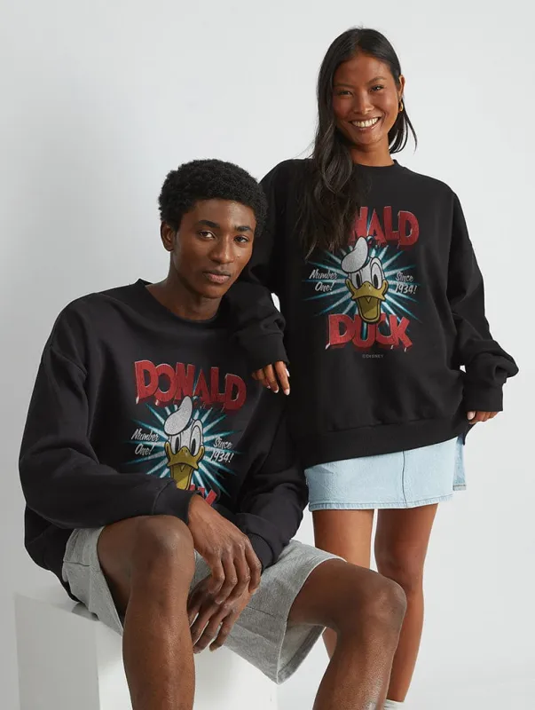 Disney Donald Duck Sweatshirt In Black sold by Skinnydip London