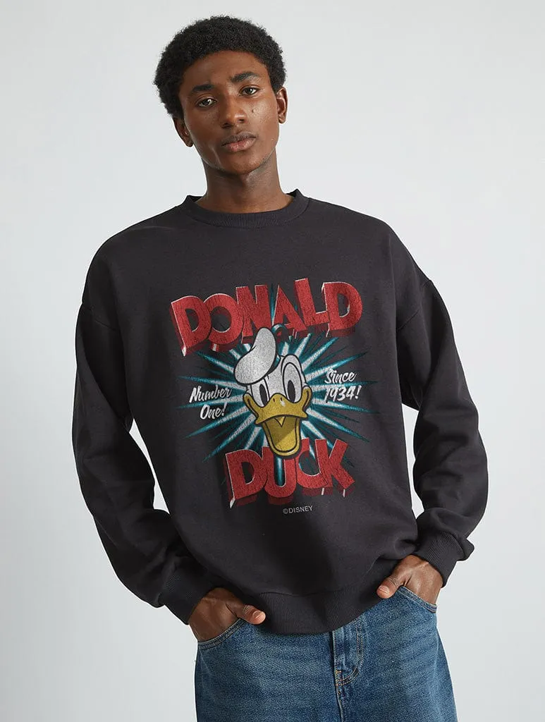 Disney Donald Duck Sweatshirt In Black sold by Skinnydip London product image thumbnail 2