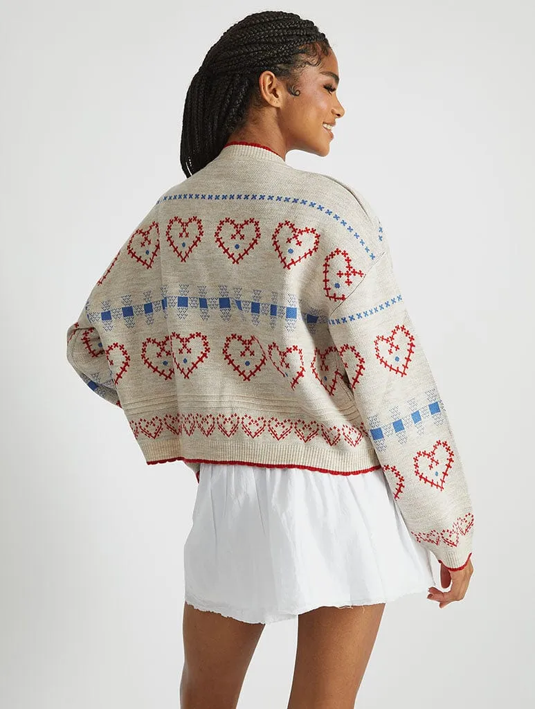 Heart Stitch Knitted Cardigan sold by Skinnydip London product image thumbnail 5