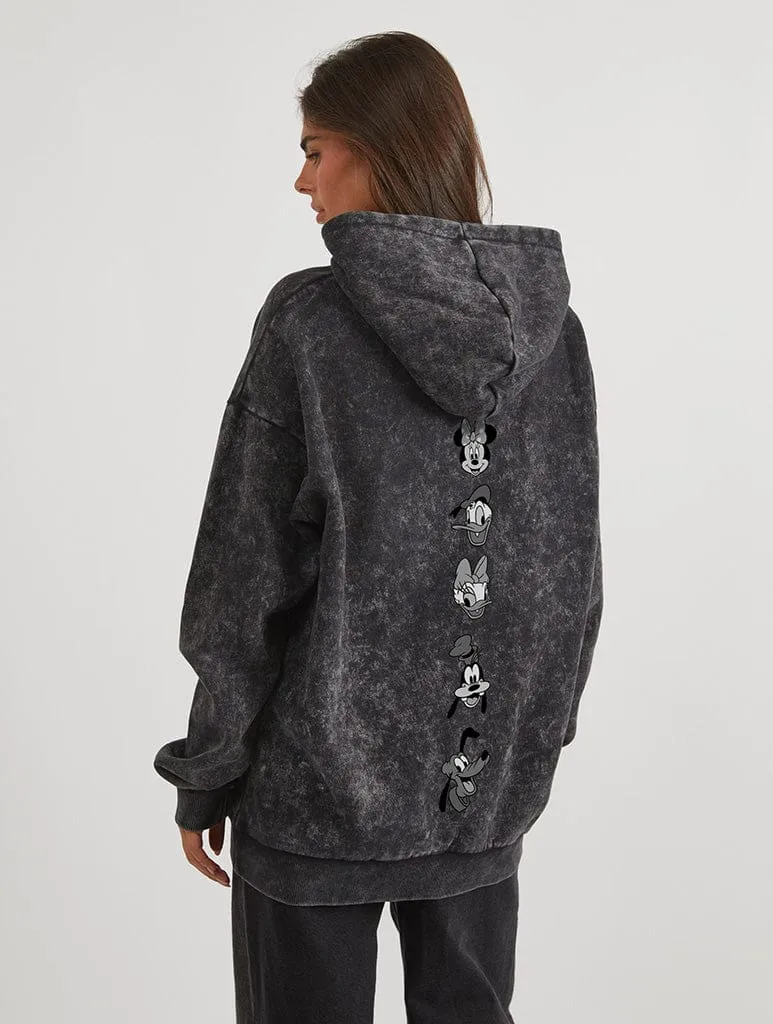 Disney Character Face Hoodie In Acid Wash sold by Skinnydip London