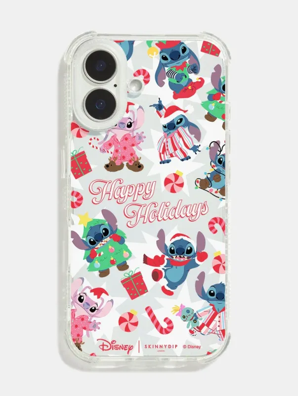 Disney Stitch Happy Holidays Shock iPhone Case sold by Skinnydip London
